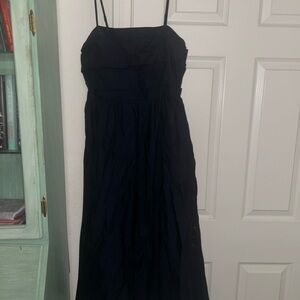 Banana Republic Black Spaghetti-Strap Midi Dress